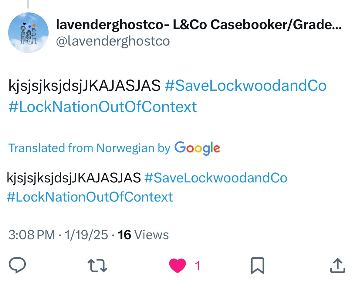Lizardsbrainrot's tweet photo. @lavenderghostco @onebignxthing @27_zoyi_t NORWEGIAN PLS DHDJSHSJS  

#SaveLockwoodandCo #LockNationOutOfContext https://t.co/ayeZWSCave