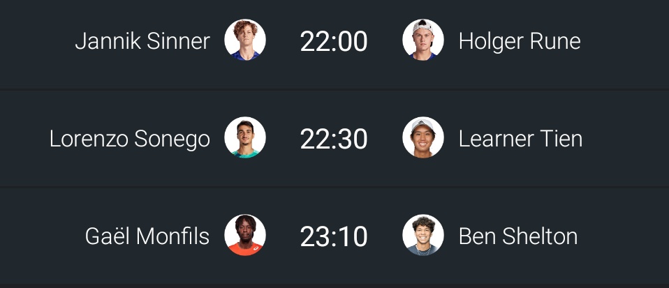 Los partidos de hoy  <a href="/AustralianOpen/">#AusOpen</a>