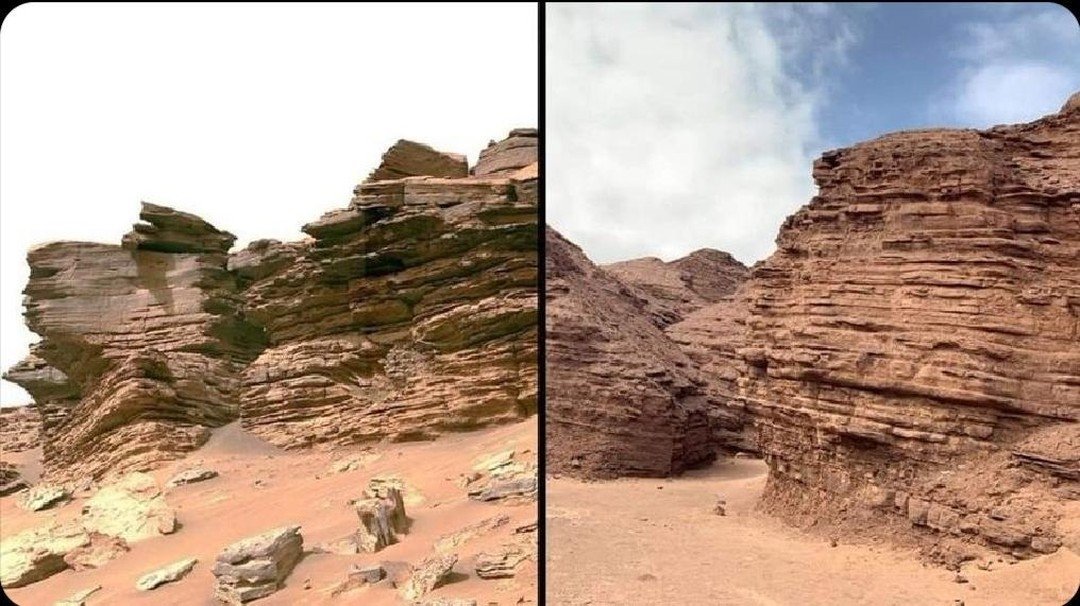MAstronomers's tweet photo. Mars on the left, Earth on the right. https://t.co/QFkSOeU3rN
