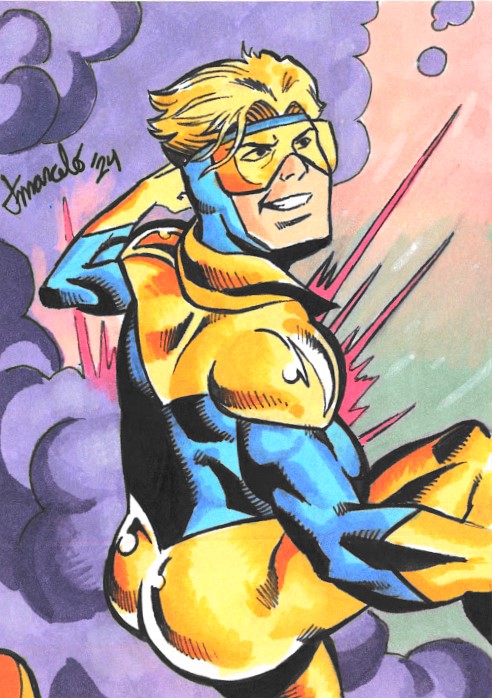 JasPosey's tweet photo. My acquisition of Booster Gold sketch card by Tyler Marcelo https://t.co/Xxuxxy2JNZ #TylerMarcelo #artpurchase #sketchcard #BoosterGold #MichaelJonCarter #JusticeLeague #JL #LegionFlightRing #DCComics #comicart #comicbookart #comics #comicbooks #DCSuperhero #JusticeLeagueart https://t.co/NDgeT4Ri5C