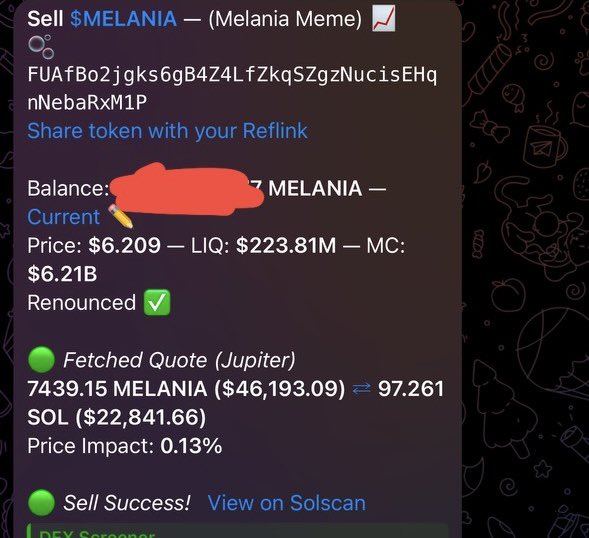 I can’t even sell some $MELANIA #MELANIA without the government coming and yoinking 50%