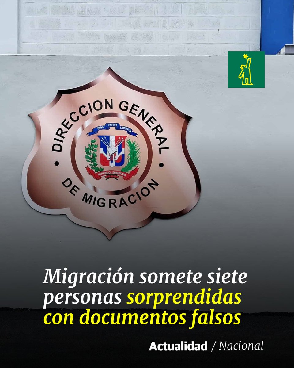 DiarioLibre's tweet photo. 📰 | #ActualidadDL | Según la institución, los detenidos fueron atrapados en flagrante delito durante acciones de inteligencia
🔗 https://t.co/E7nihZfCEh
#DiarioLibre #Expedientes #Sorprendidos #DocumentosFalsos #Nacional #ActualidadDL #Migración https://t.co/cm8j7PSn1z
