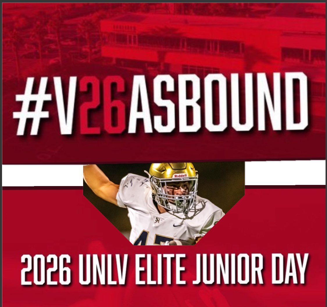 I’d like to thank <a href="/CoachZampese/">Anthony Zampese</a> for the invite and the opportunity to learn more about <a href="/unlvfootball/">UNLV Football</a> at next weekend’s Junior Day, 1/25/2025. I shall be there #BEaREBEL <a href="/FrithRobert/">Robert Frith</a> <a href="/sjhhsfootball/">SJH Football</a> <a href="/mikehuntley63/">Michael Huntley</a> <a href="/RivalsCamp/">Rivals Camp Series</a>