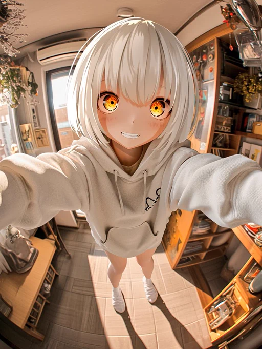 セッティングする女の子 
