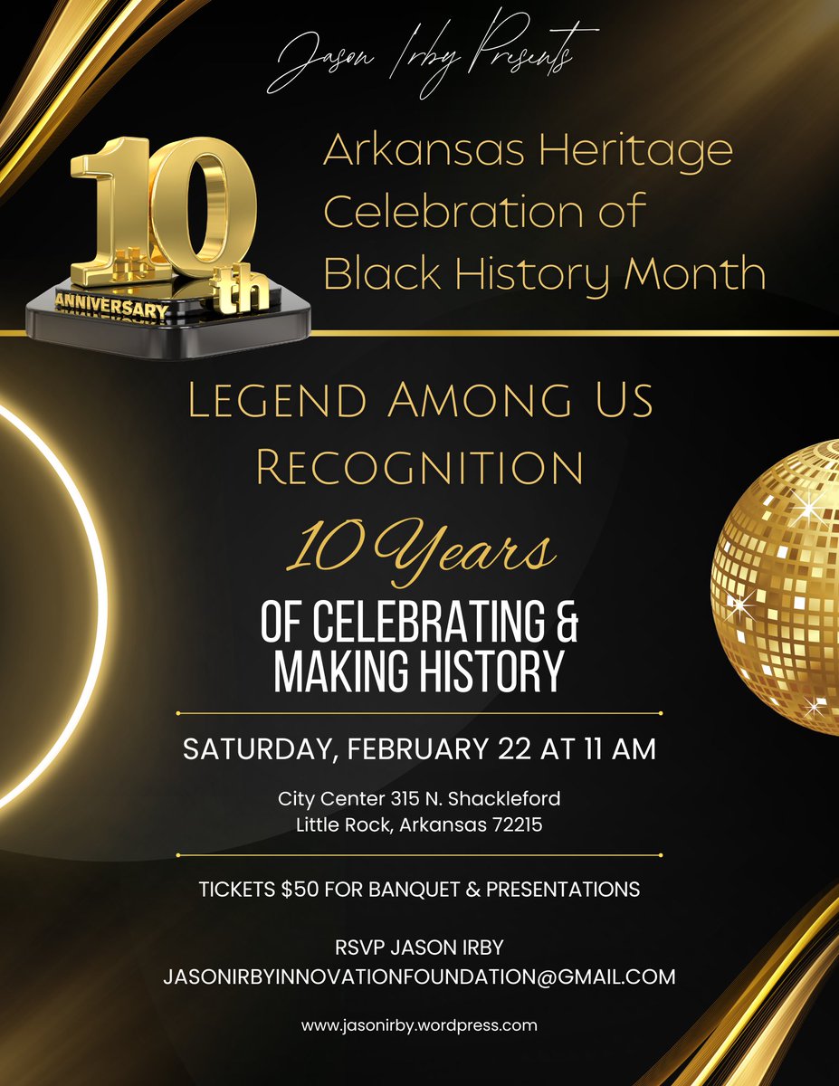 JasonIrbyLWL's tweet photo. Save the Date!  February 22, 2025 - Arkansas Heritage Celebration of Black History Month Legend Among Us Recognition.  For more info visit https://t.co/JiqiMX5Imy.  
#BlackHistoryMonth #ArkansasBlackHistory #JasonIrby #LegendAmongUs https://t.co/jo8ywmrrc6