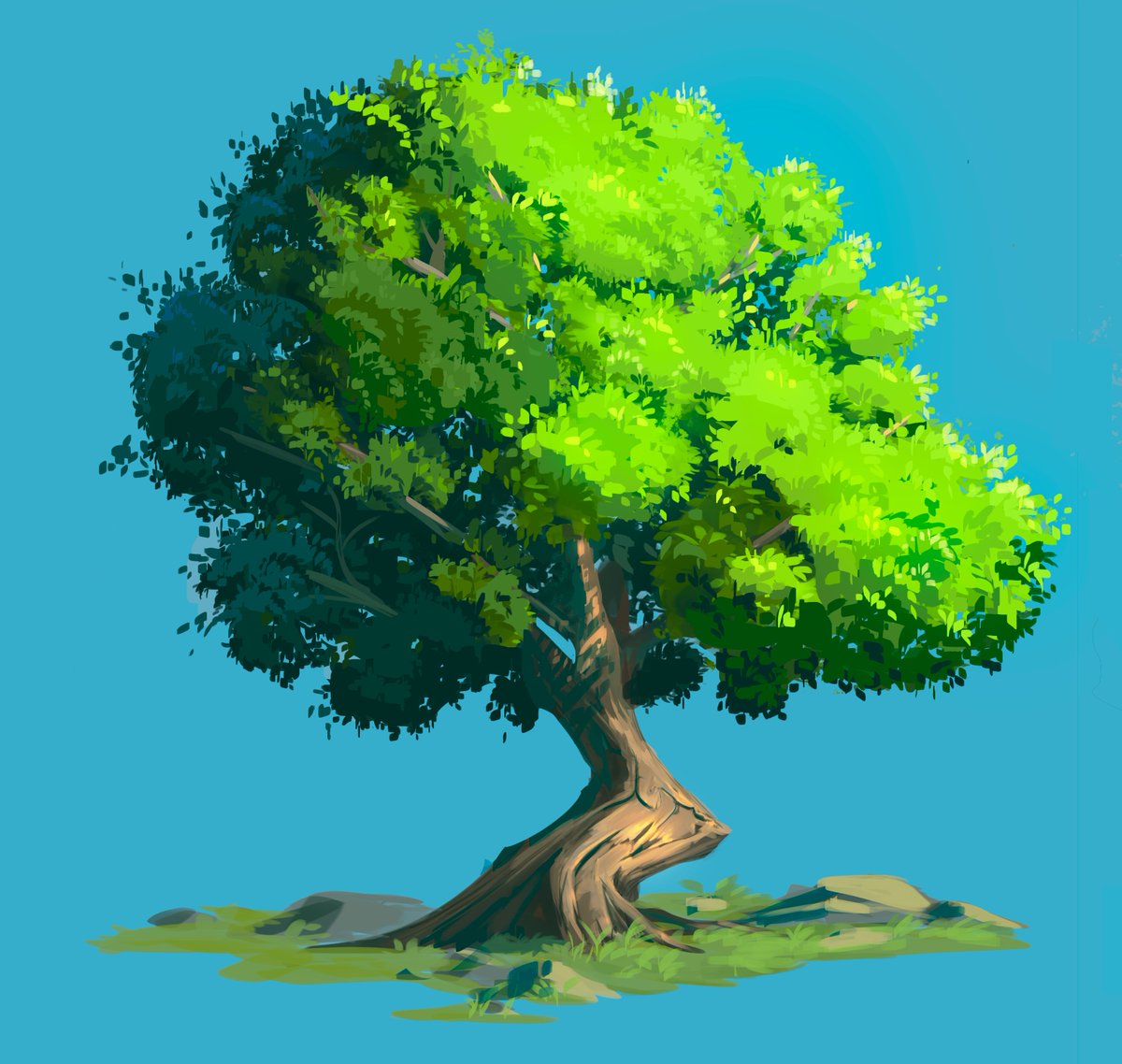 beacabral14's tweet photo. Study of the day, Trying to get better Trees!! https://t.co/TNKCgau7Nn