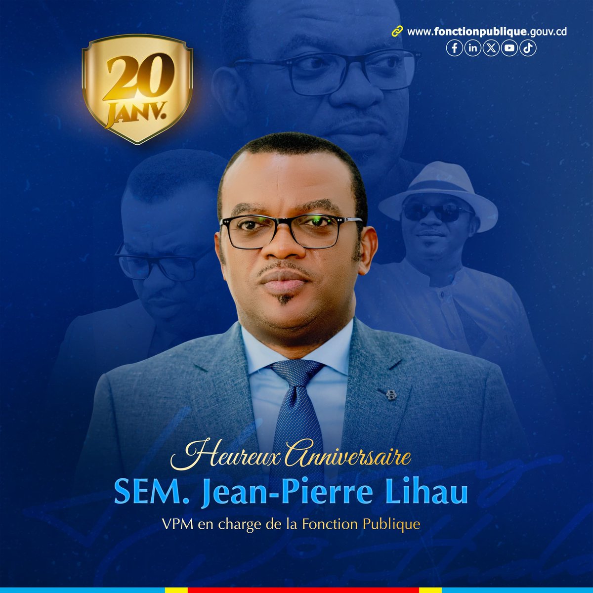 🎂 À SEM <a href="/LihauEbua/">Jean-Pierre LIHAU</a>. Puisse c demi siècle vécu, déjà très impactant, être l'ombre d choz à venir pour la prochaine moitié. M prières d santé, intelligence e sagesse renouvelées. Bénédiction pour la Nation, Réserve stratégiK pour la Républik, vs l'êtes. À l'histoire et à l'avenir!