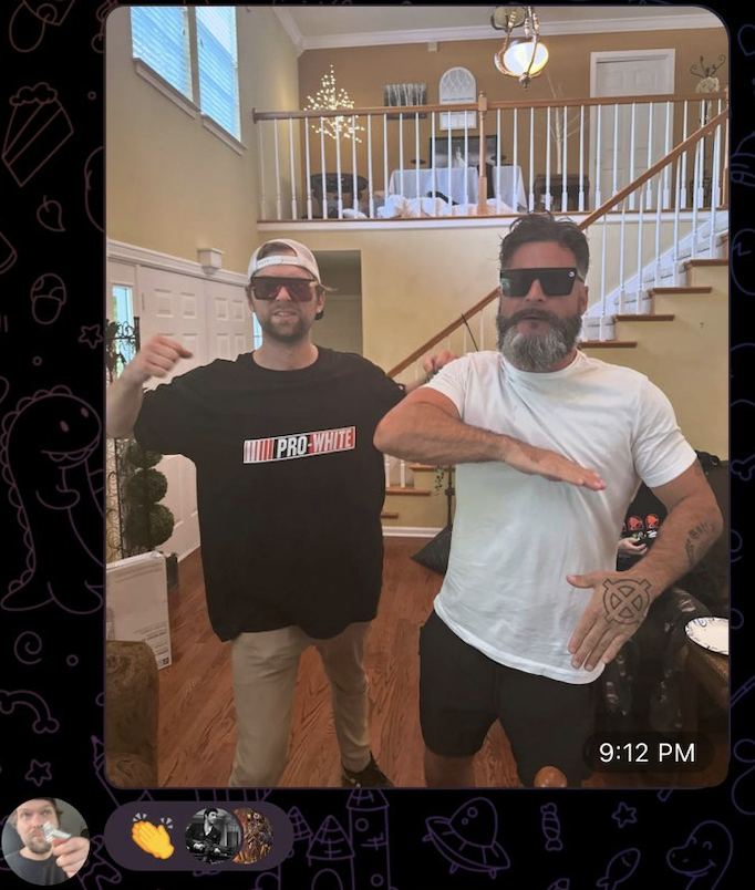 nessienails's tweet photo. Evidence from telegram confirms Travis was on the bozo tour with Jon Minadeo in July 2024. He is now detained in Nashville. We hope he leaves as soon as possible. Nashville is not about the Goyim Defense League, bozos. Get out and stay out. https://t.co/rAWfVz38pa