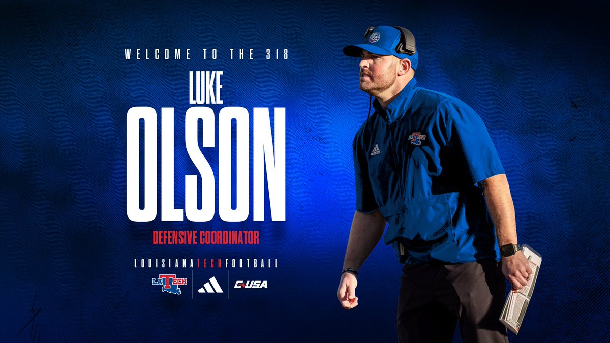 Welcome to LA Tech, <a href="/CoachLOlson/">Luke Olson</a>!

🏈 Defensive Coordinator

📰 bit.ly/40utmLo