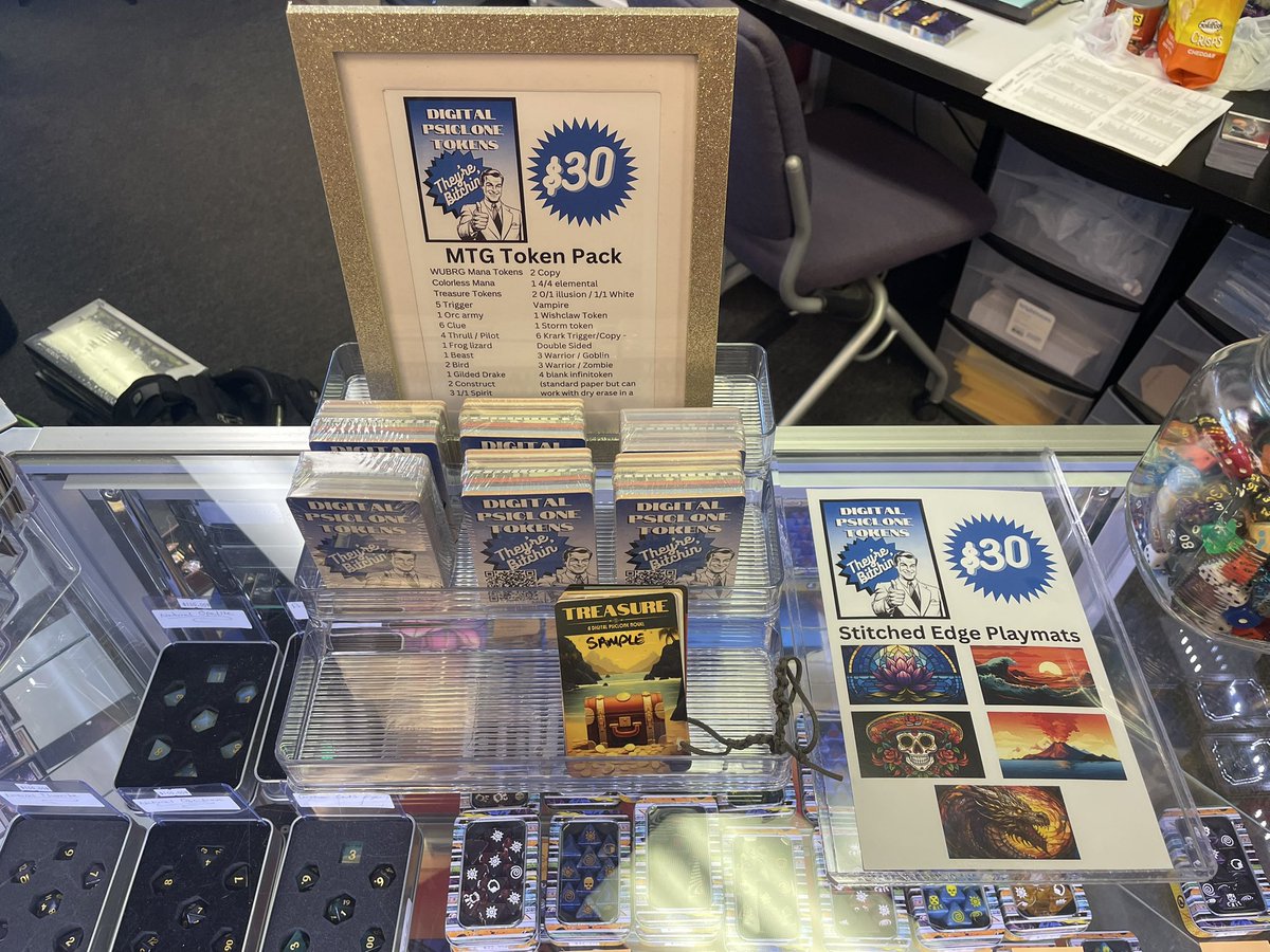Proud moment today!!!

Find Digital Psiclone tokens and playmats at Arcanum Sanctorum -  Tucsons premier LGS!

What a great feeling!!!