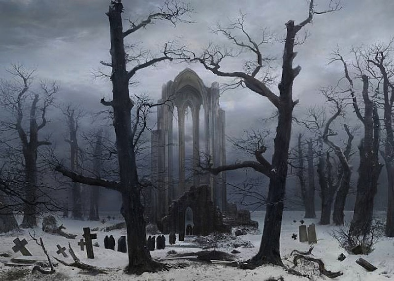 Monastery Cemetery in the Snow - Caspar David Friedrich, 1808