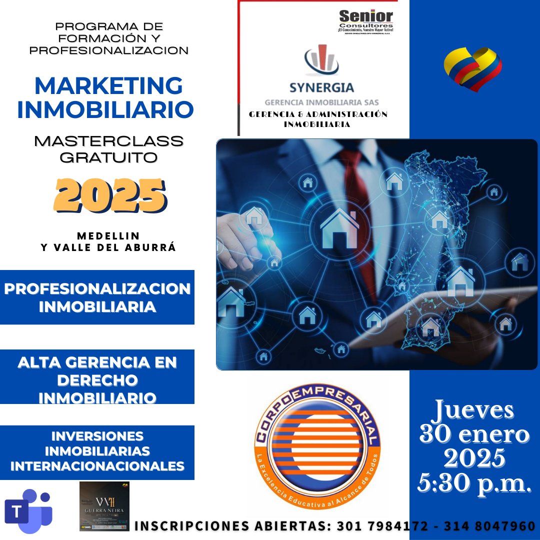 SENIOR_CONSULT's tweet photo. He organizado el evento Programa de Formación y Profesionalización en Marketing Inmobiliario. . No olvides asistir el 30 de enero. https://t.co/PSa6KUCP0Z https://t.co/6Oy2veeSmP