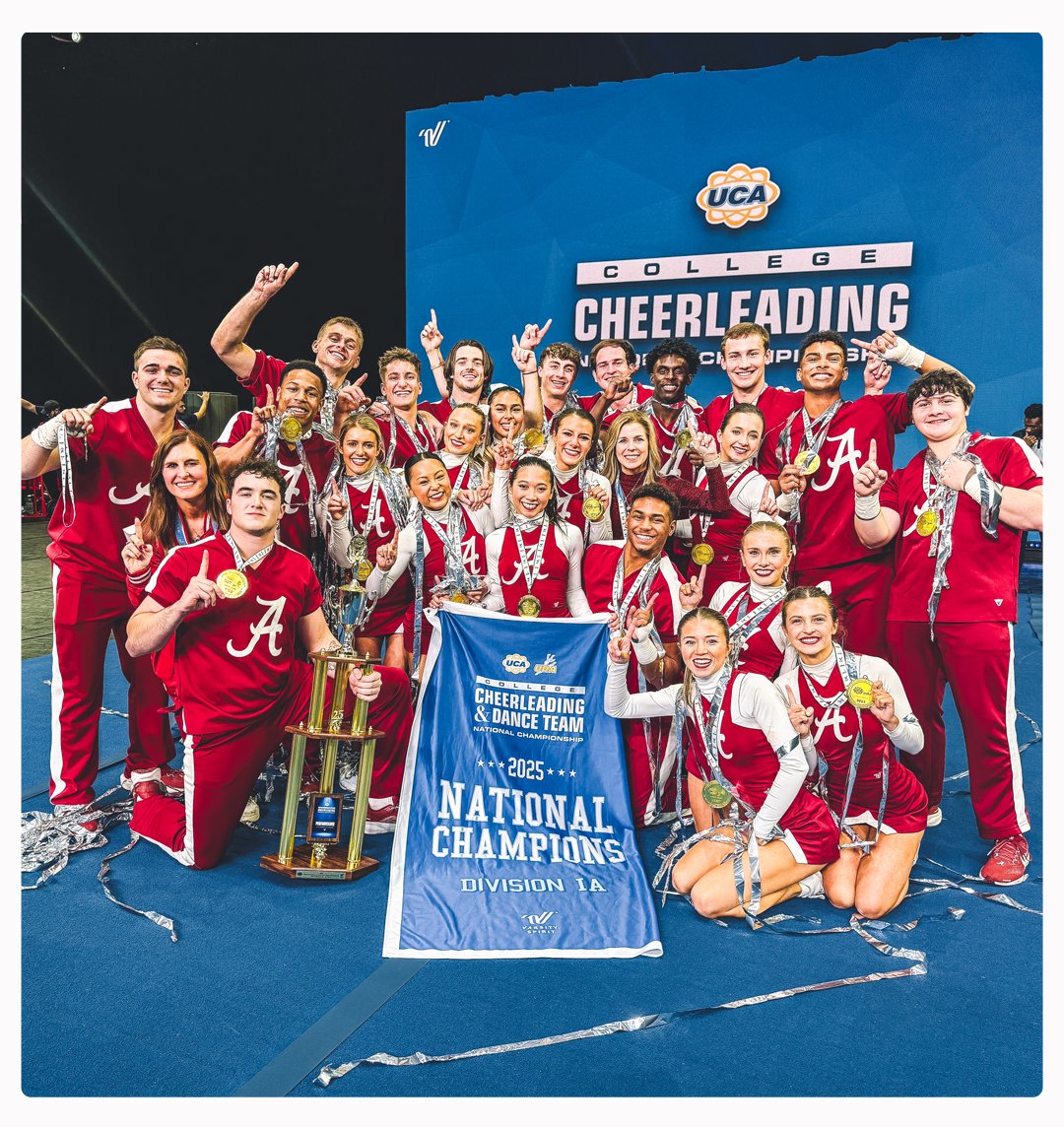 UA_Athletics's tweet photo. ROLL TIDE ROLL!

Alabama Cheer's Coed Squad wins the UCA National Title! All Girl claims National Runner-Up!

#RollTide #ChampionshipSchool https://t.co/9BaVhkR6GM