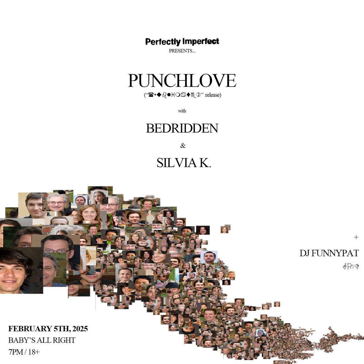 punchlove (@punchlovemusic) on Twitter photo NYC ○ 2.5.25
Release show <a href="/BabysAllRight/">Baby's All Right</a>
with Bedridden & Silvia K. + FunnyPat (DJ)
Hosted by <a href="/pi_fyi/">Perfectly Imperfect</a>
Tickets - wl.seetickets.us/event/punchlov…
● NYC ○ 2.5.25
Release show <a href="/BabysAllRight/">Baby's All Right</a>
with Bedridden & Silvia K. + FunnyPat (DJ)
Hosted by <a href="/pi_fyi/">Perfectly Imperfect</a>
Tickets - wl.seetickets.us/event/punchlov…
●