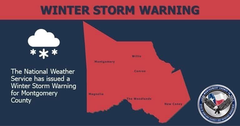 Winter Storm Warning Issued for Montgomery County, it is in effect from 6PM 1/20 through 6PM 1/21. Significant snowfall is expected during this time.

All are strongly encouraged to limit travel during this period to ensure safety.