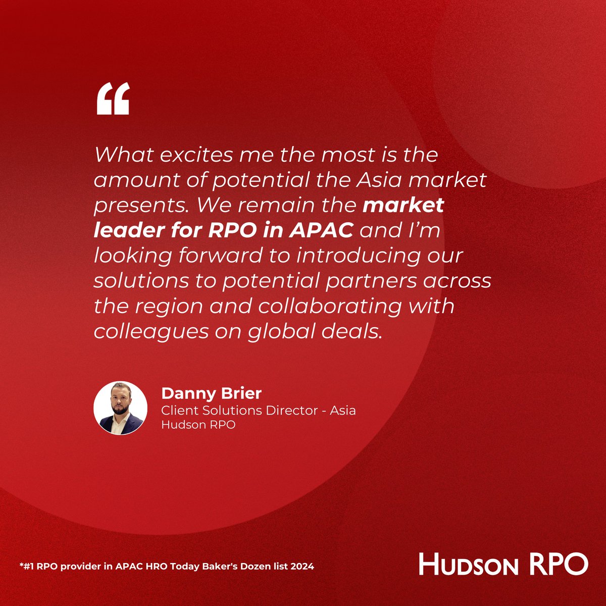 HudsonTalent's tweet image. We are thrilled to welcome Danny Brier, as our Client Solutions Director – Asia. Danny is looking forward to building strong talent partnerships and delivering innovative RPO and MSP solutions across the Southeast region. Welcome aboard, Danny!
#hudsonrpo #clientsolutions