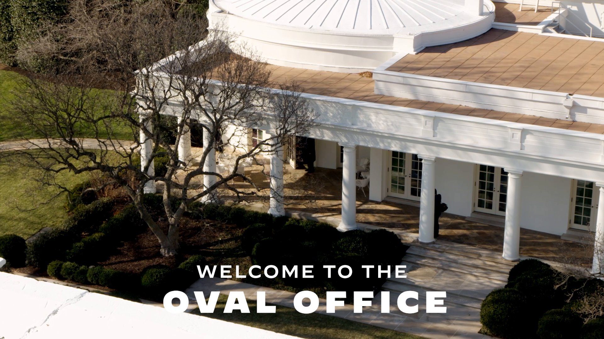 White House Oval Office From Outside A Gold Framed Trump Mug Shot Is