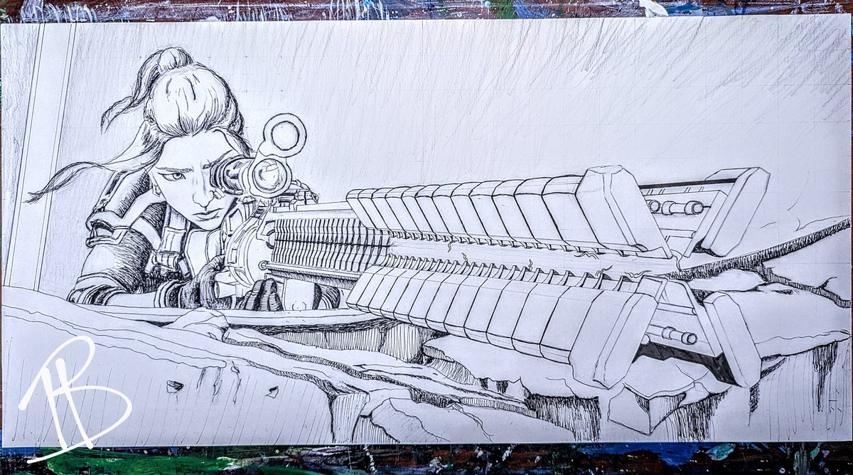 BMBrubaker's tweet photo. All outlined in black. Now to start adding color. 🙂
#wip #bmbrubaker #arcane #caitlynkiramman #perspective #inked #handdrawn #handmadeart #handmade #cansonpaper #blackandwhite #hextech #caitlynkirammanedit #caitvi #latestobsession #gun #drawnbyhand #arcanefanart #arcanecaitlyn https://t.co/UUY90JSPXl
