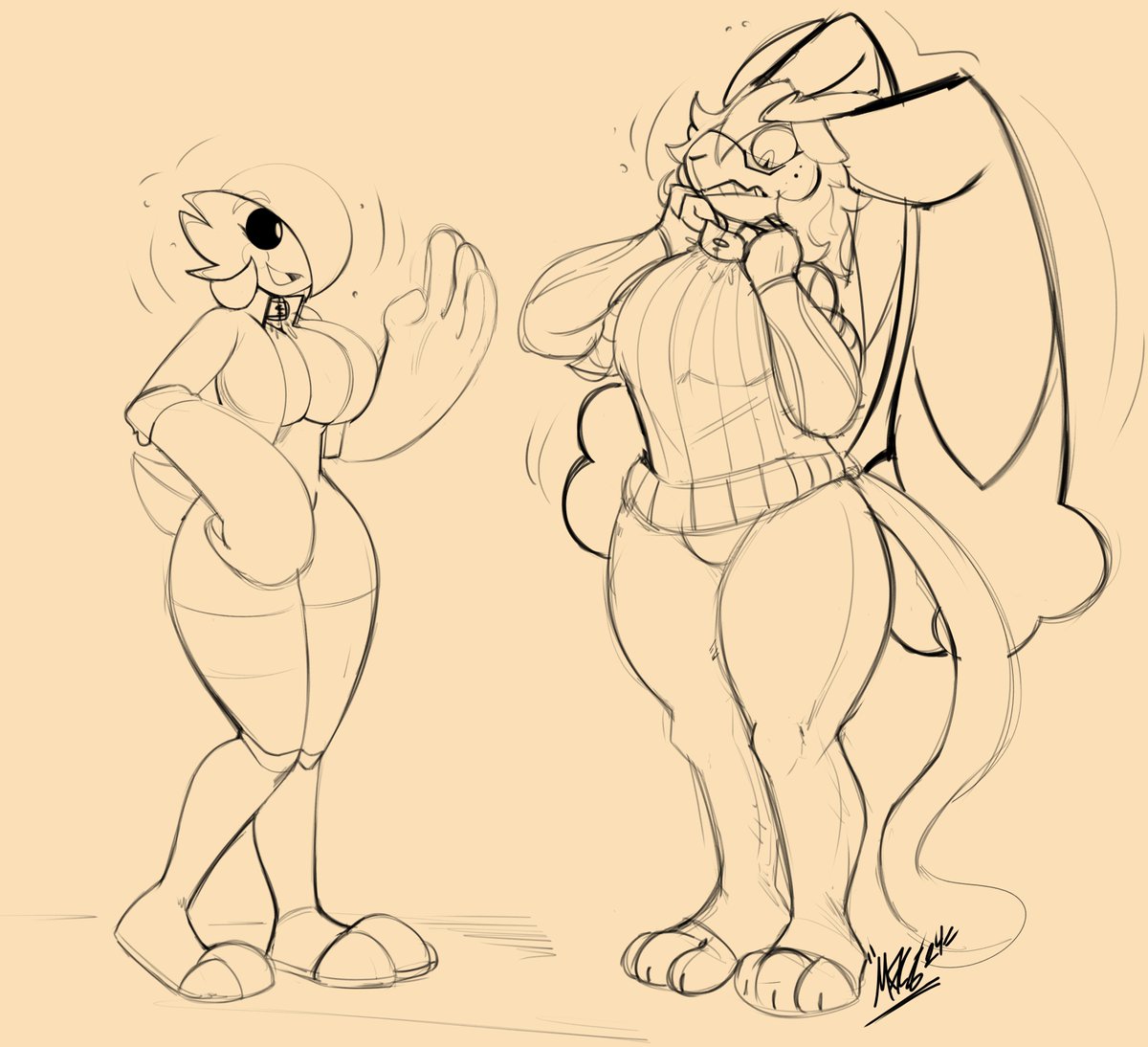 sketch com for <a href="/Lemonpeppy/">Gordian Balloon Knot 🔞 @lemonpeppy.bsky.social</a> friends always share there new pokey tfing device enjoy ! im sure being part lopunny and voir will plan out