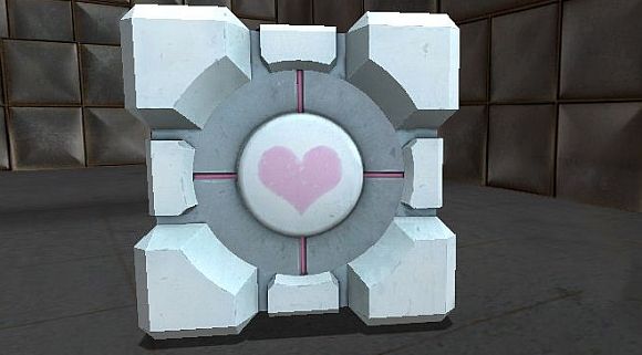 objectumspace's tweet photo. the companion cube! 🩷 https://t.co/GD7KWHiz2W