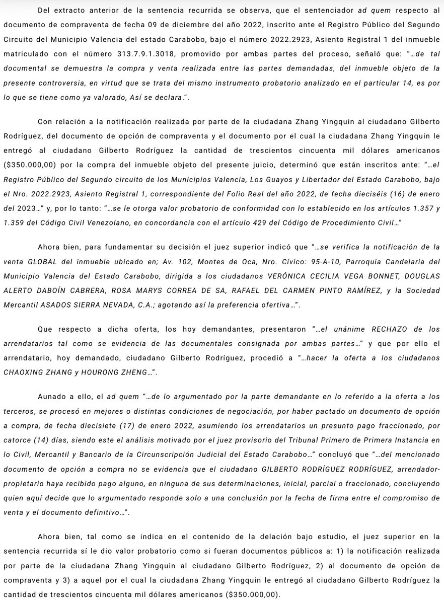 WilsonGomezGB's tweet photo. Sentencia N° 000623 del 20/11/2024 Sala de Casación Civil @TSJ_Venezuela Contrato privado de compraventa tiene fuerza probatoria por ser un documento privado ratificado mediante la declaración del testigo que lo emitió. Instrumentos privados en Juicio https://t.co/y347KzbP2d https://t.co/wxdR9dQIBa