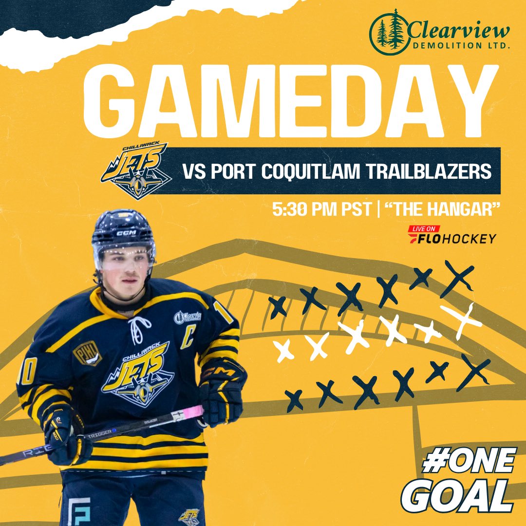 ChilliwackJets's tweet photo. Time for a HANGAR SHOW! 🛩️
 
🆚 @pocojrhockey |📍Sardis Sports Complex “THE HANGAR” | ⏰ 5:30 P.M. | 📺 JetsTV & @flohockey

#incomingairstrike #poco #portcoquitlam #trailblazers #shutdown #journeytothedangerzone #thepjhl #letsgojets #gojetsgo #jetsflyhigh #fuelledandready #herewego #juniorhockey #chilliwack #chilliwackbc #chilliwackslocalteam #onegoal #playoffbound #playoffhockey