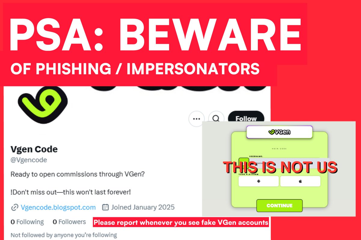 _VGen_'s tweet image. ⚠️ PLEASE STAY SAFE ⚠️

We've been notified of sites and accounts impersonating / claiming to have access to VGen artist codes after completing an ad offer. THESE ARE FAKE AND WILL NOT WORK.

The ONLY methods to get a #VGenCode are listed on our official site…