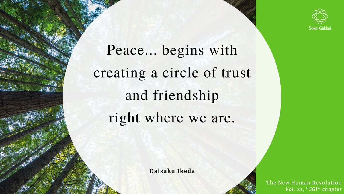 daisakuikeda_of's tweet photo. “Peace is not some abstraction far beyond our reach. It begins with creating a circle of trust and friendship right where we are. Each of these circles expands to include more people; this is the basis of global peace.”
[The New Human Revolution, 𝘝𝘰𝘭. 21, “𝘚𝘎𝘐” 𝘤𝘩𝘢𝘱𝘵𝘦𝘳]
https://t.co/XfkVCSKBNY
#daisakuikedaquotes #dailyencouragementquotes