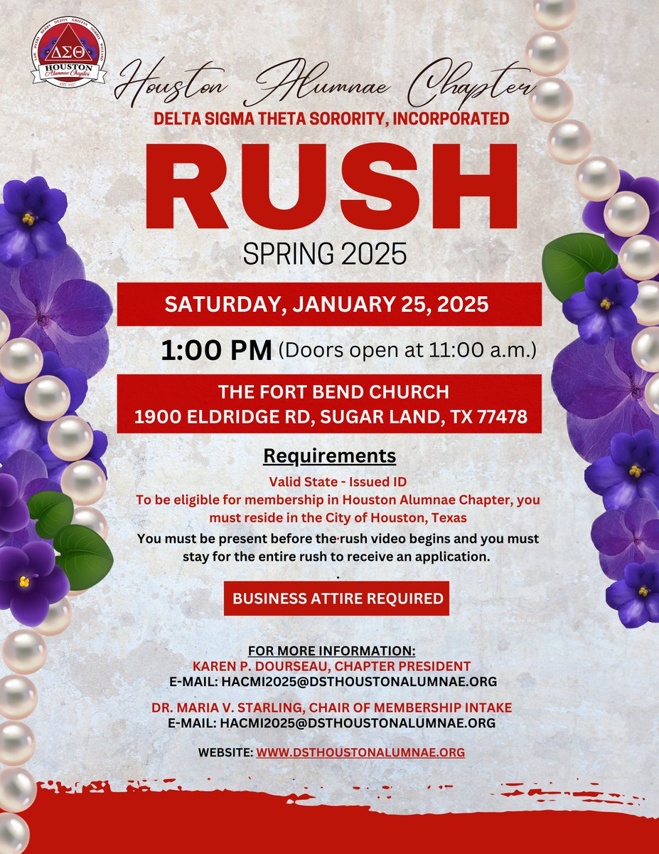 IMPORTANT NOTICE: This flyer is the intellectual property of Delta Sigma Theta Sorority, Incorporated. It is NOT to be SHARED or REPOSTED on social media under any circumstances.
Registration link removed, registration is not required to attend.