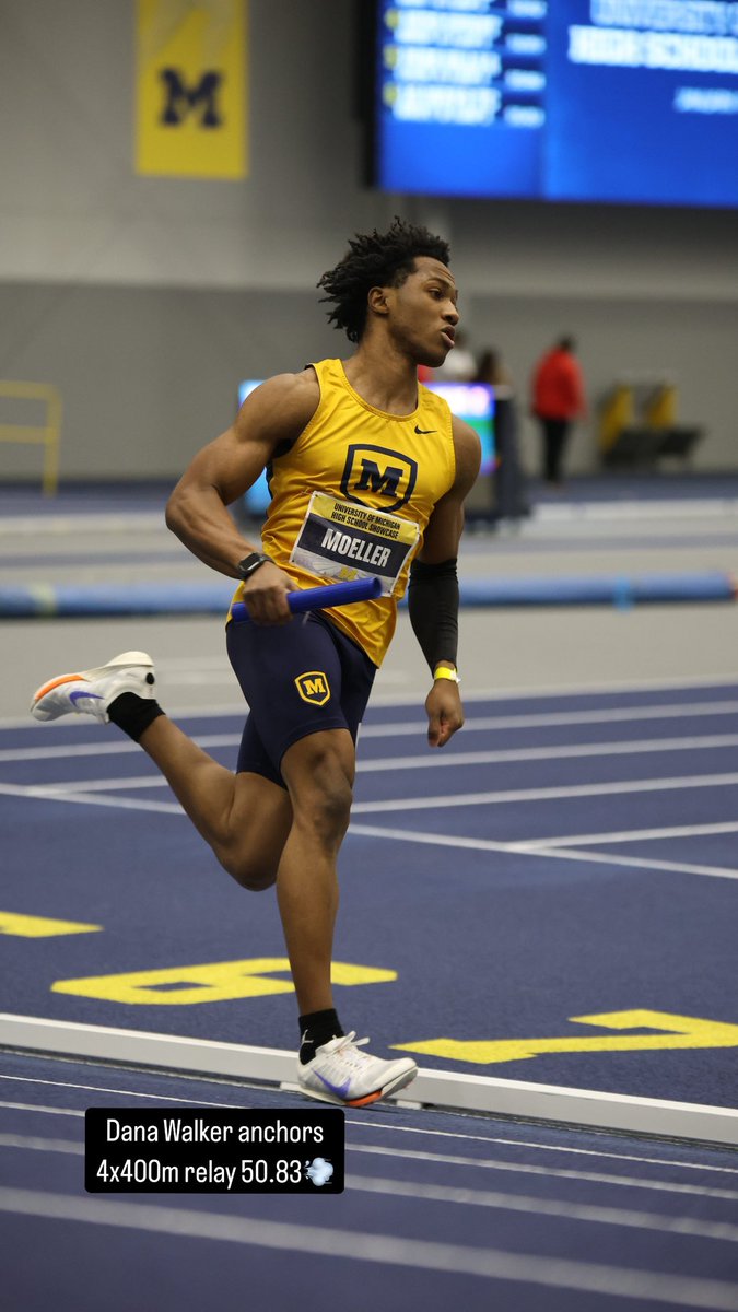 CoachFrankRusso's tweet photo. Moeller 4x 400M Relay (Jackson, Fogler, Barry, Walker) takes🥈at University of Michigan HS Showcase posting the 2nd fastest ⏱️ Ohio DI 3:28.88💨
#letsgobigmoe https://t.co/6MMVfvJ5QA