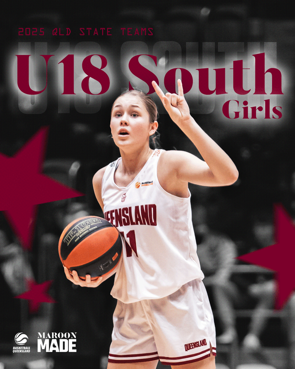 basketballqld's tweet photo. 𝟮𝟬𝟮𝟱 𝗨𝗻𝗱𝗲𝗿 𝟭𝟴 𝗦𝗼𝘂𝘁𝗵 𝗚𝗶𝗿𝗹𝘀 💥

Introducing your 2025 U18 QLD South Girls State Team, who will compete in Brisbane this April at the National Championships!

#WeAreQLD | #MaroonMade https://t.co/EeKlri4jYR