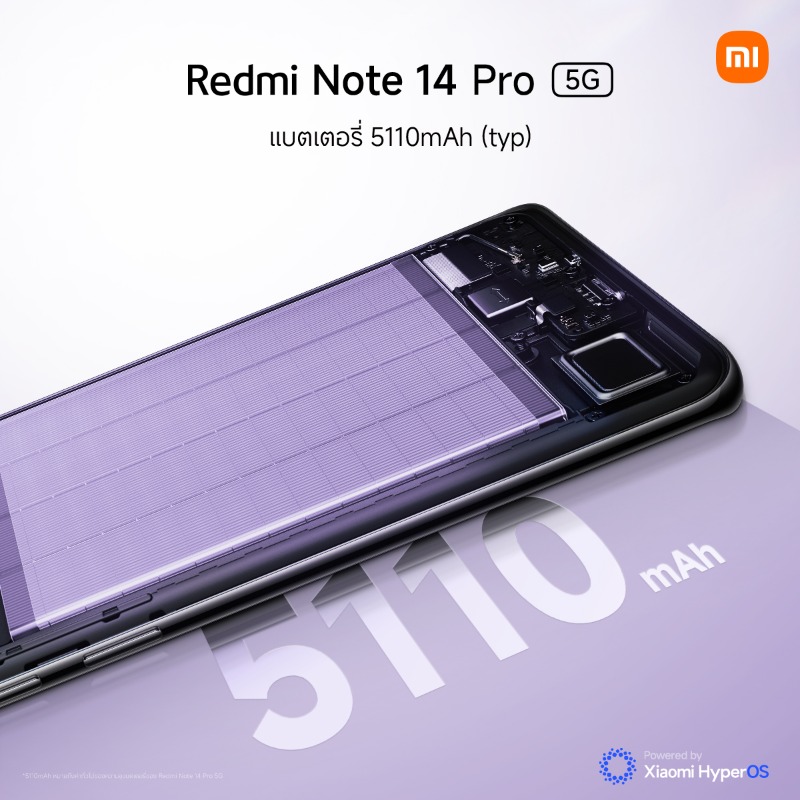 XiaomiThailand's tweet photo. วางจำหน่ายแล้ววันนี้! Redmi Note 14 Pro 5G สมาร์ทโฟนที่พร้อมให้คุณ 'ปังทุกช็อต เป๊ะด้วย AI'