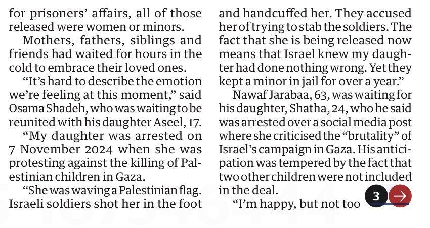 Good to see hostages released from both sides. Let’s hope it continues.