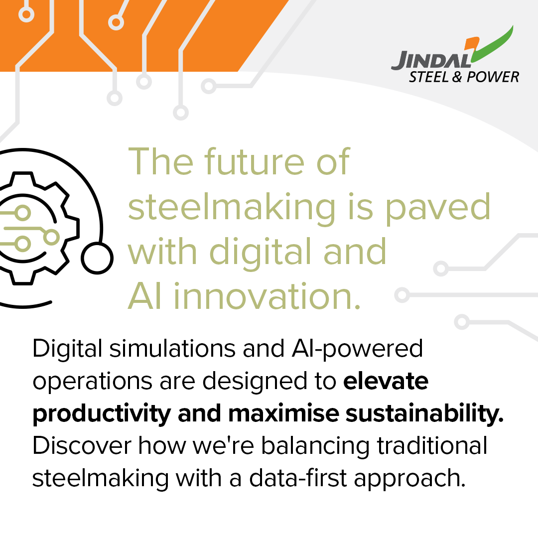 JindalSteel_In's tweet photo. We are harnessing the power of digital innovation, driving real-time process optimisation and energy efficiency. At #JSPTechCatalyst, dive deep into transformative discussions mapping the future of the industry with the #SteelOfIndia!