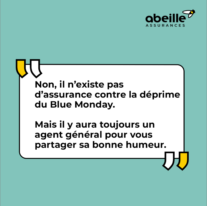 CesariAssurance's tweet photo. Le #BlueMonday c'est ce lundi 20 janvier. Vous savez, ce jour censé être le plus déprimant de l'année.😔
Pas de ça chez nous ⚡❌ On vous parle assurance, couvertures, garanties ou de ce que vous voulez avec le sourire😁. Passez nous voir à l'agence !

#AbeilleAssurances https://t.co/OxLFqc5oUH