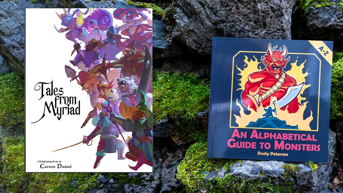 Huzzah!! just got notified that Tales from Myriad and the Alphabetical Guide to Monsters has shipped from the manufacturer and is on its way to our warehouses!! 
#ttrpg