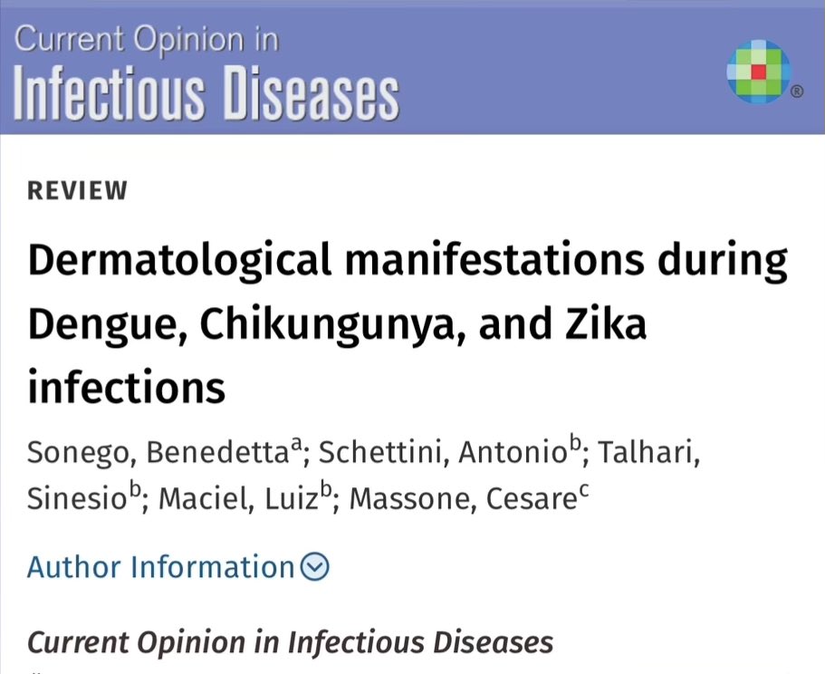 infeccHRUmalaga's tweet photo. Las manifestaciones #CUTANEAS 🙌🏻 🦶🏻🥵en #Dengue, #Zika y #Chikungunya son DIFERENTES‼️ Conocerlas te ayudará a diferenciarlas🕵🏻‍♂️ En #CurrOpinInfectDis revisión 📚y características de las lesiones cutáneas en estas tres infecciones 🩸🦠🦟
🔗 https://t.co/XZEbdx66Nr https://t.co/HqbZ9llIOv
