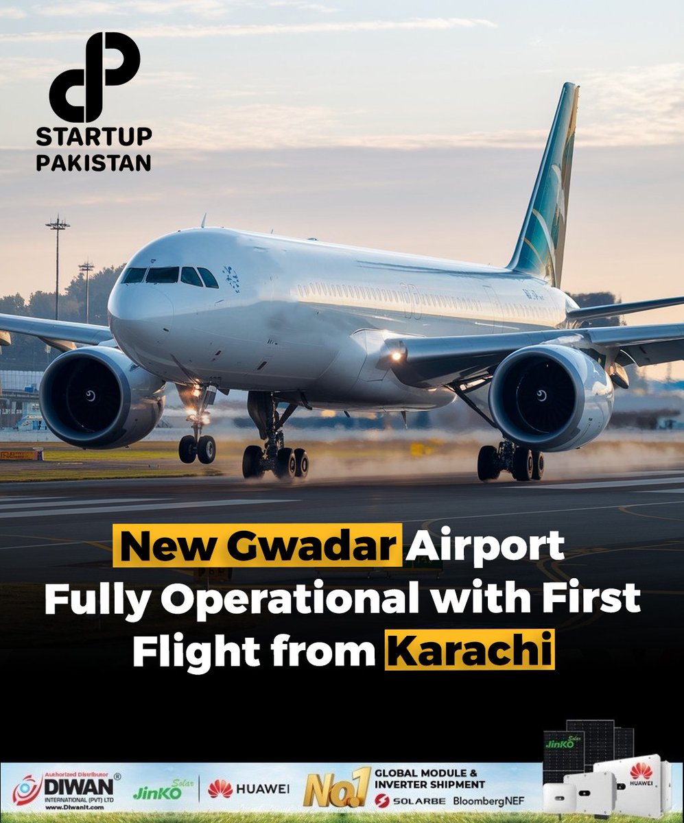 PakStartup's tweet image. Gwadar International Airport has officially opened with the arrival of its first flight from Karachi. 

For More info: diwanit.com

#GwadarAirport #AviationMilestone #Pakistan