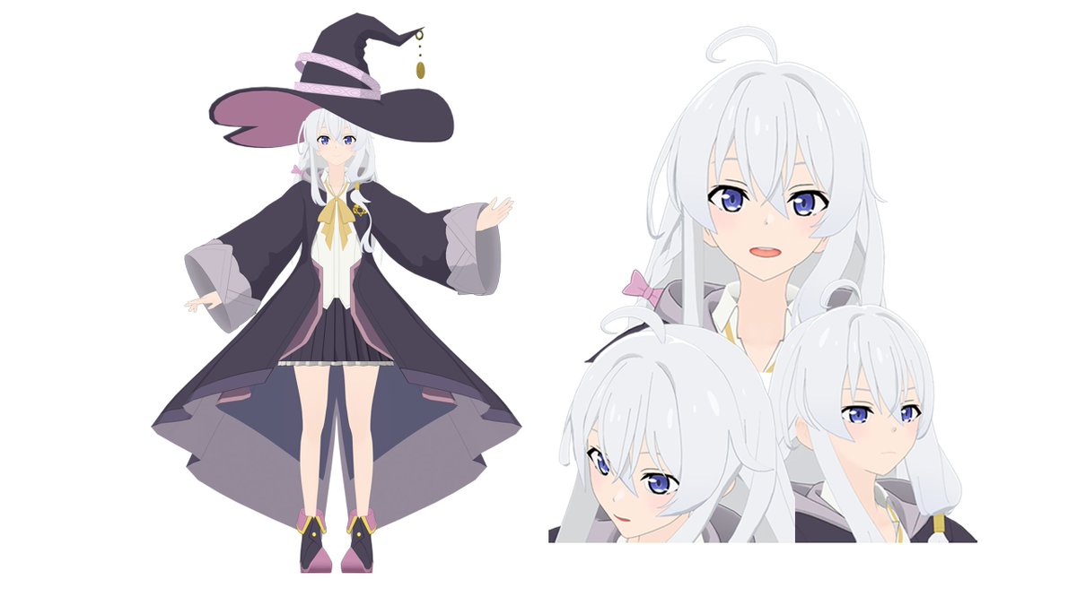 finalwaningmoon's tweet photo. #魔女之旅 #魔女の旅々 #伊蕾娜  #イレイナ  #灰の魔女 #mmd #blender
伊蕾娜（イレイナ）MMD模型正式配布，这是2023年发布的伊蕾娜模型的重制版，因为早期技术不成熟，把大部分东西都重做了一遍，表情形态键也做了6，70个，模型参考了动画版的形象制作，依然是使用VRoid和blender两个建模工具完成制作 https://t.co/rcoRwDPoWV