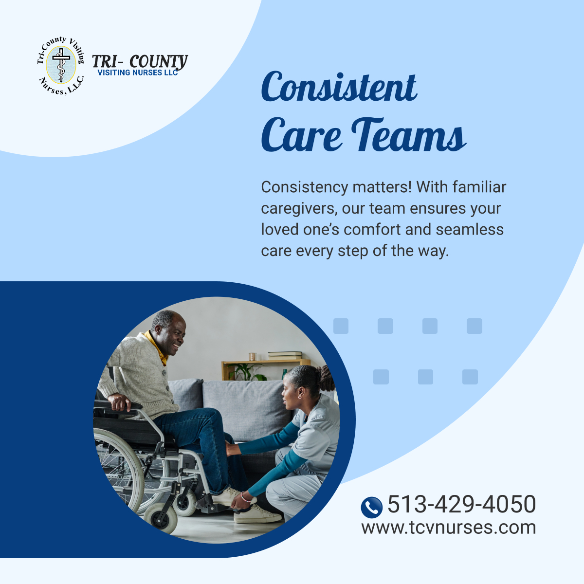 tcvnurses's tweet photo. Consistency in care makes a difference. Trust our team for seamless, familiar support. Contact us for customized home care solutions. 

#HomeHealthCare #CincinnatiOH #CareSolutions https://t.co/Os7onQJjUt