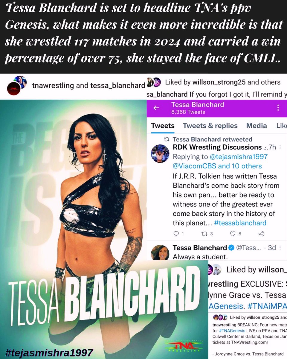 Tessa Blanchard has won another PPV match and in resounding fashion!
She was more over in her very first match at the biggest of stages in 2024 than some have been in past 5 years combined.
#TNA has seen yet another Women's match that stood out among the rest.
#wwe #aew #Genesis