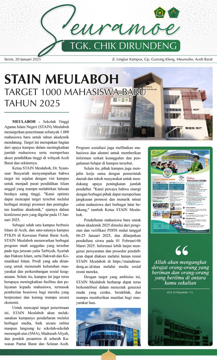 cut_ismalia's tweet photo. Ayo kuliah di STAIN Teungku Dirundeng Meulaboh.

#pmb2025
#tgkchikdirundeng
#stainmeulaboh https://t.co/jXObME12lg