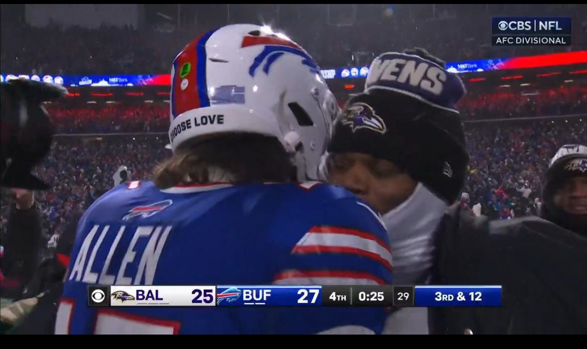 TNickell27's tweet photo. “Fuck up the Chiefs”- Lamar, probably #BillsMafia https://t.co/s28OusjJPf