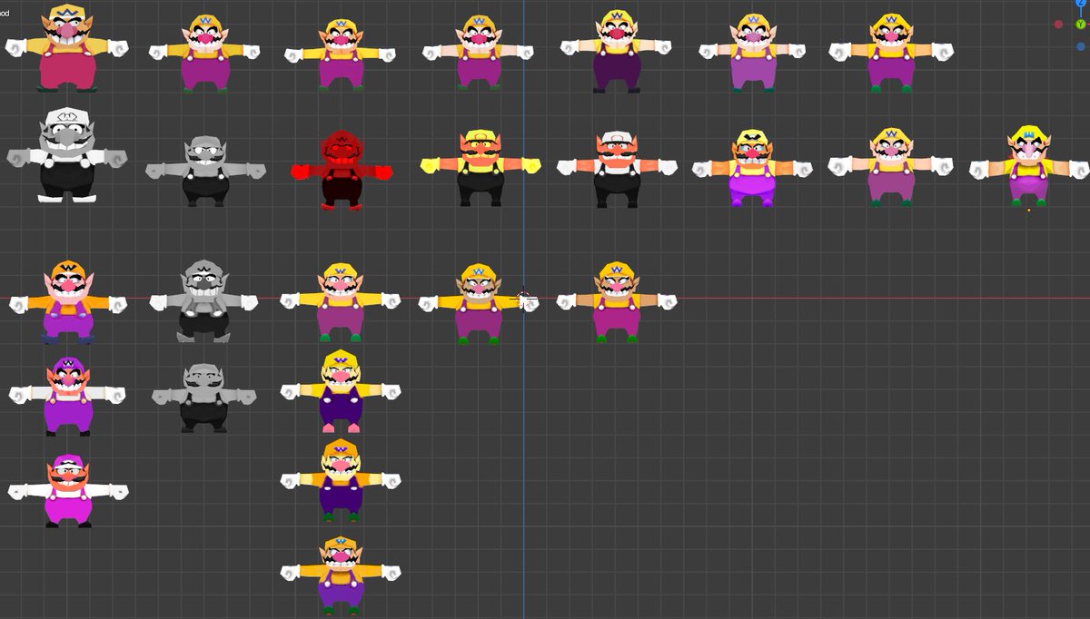 fireplace_2's tweet photo. I have been modeling different Wario designs based on various sprites and renders as if they modeled in MKWii https://t.co/szdl9tUr48