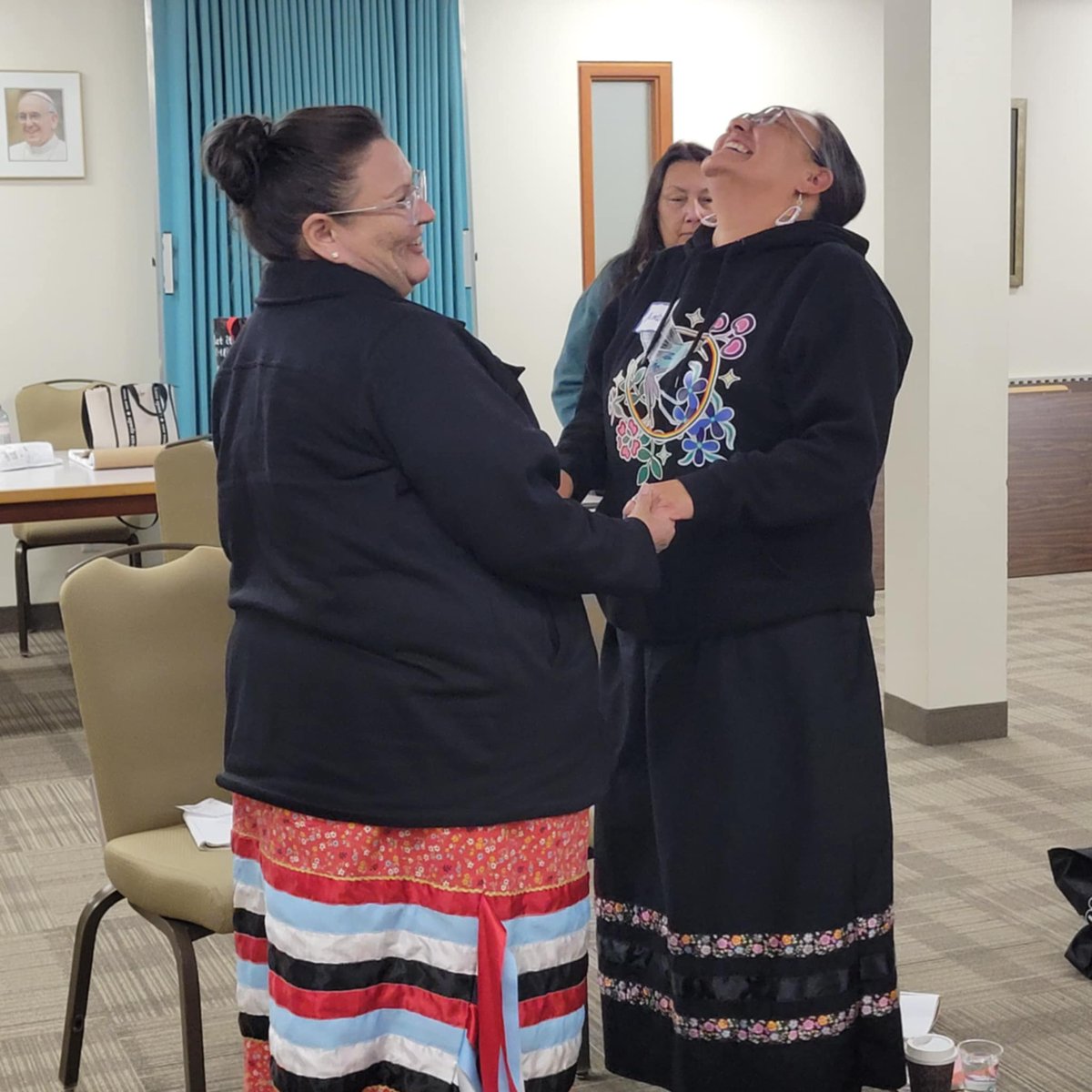 RTSCanada's tweet photo. One thing that always surprises people is that there is so much joy in the work that we do! We tackle difficult, often emotional subjects that have weighed us down and in doing so, we become lighter, creating space for laughter &amp; joy.

#reconciliation #truthandreconciliation https://t.co/pw3LgMCgsC