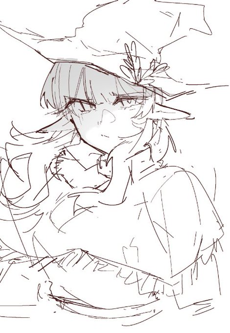 All sketch I did in session No though behind her eyes. She might looks wise and calm but yep, This elf brain is 0.5x speed