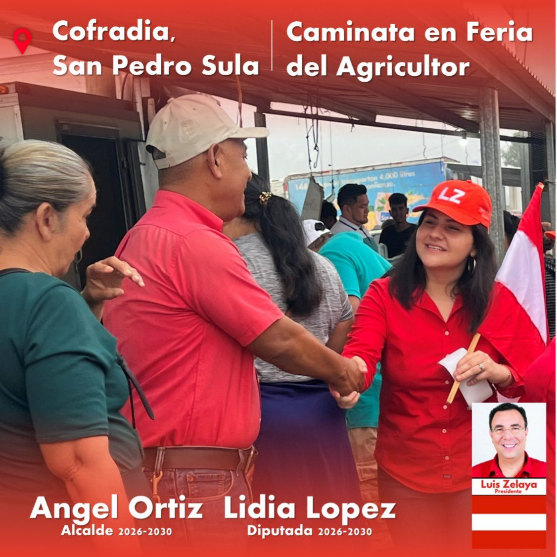 ¡El día de hoy visitamos a los vecinos de Cofradia que trabajan arduamente en la feria del agricultor! 🇦🇹❤

Siempre es un placer recibir el calor de la gente trabajadora que saca adelante nuestro municipio y a nuestro país.

<a href="/luiszelaya_hn/">Luis Zelaya</a> Presidente
<a href="/LidiaLopezHn/">LIDIA LOPEZ🇭🇳</a> Diputada