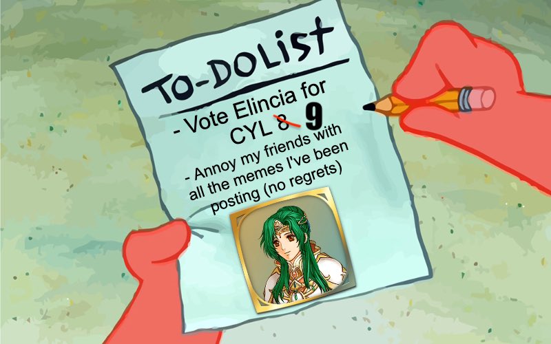 its_gillybean's tweet photo. @FE_Heroes_EN I hate this website but the grind never stops for the queen. VOTE ELINCIA FOR CYL!!! https://t.co/XX4s6LQ5Bg