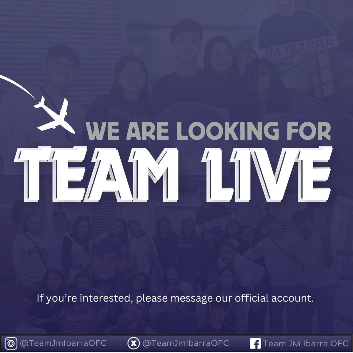 TeamJMIbarraOFC's tweet photo. Hello Aeros, we are looking for individuals to join us for an exciting event at La Paz, Abra on January 24, 2025. Free food will be provided. Let's make this event unforgettable together. βοΈ
If youβre interested, send us a message or drop a comment below. See you there, Aeros!
#JMIbarra l @jmdibarra_