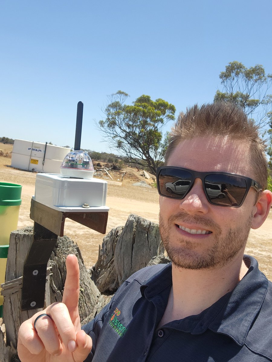 Our GM Simon doing some on farm testing! It took him longer then the engineers to do😅 but its the results that matter. 
Always striving for greater reliability and products.
This is our ultrasonic weather station and optical rain gauge.

#weatherstation #farming #iot #WA